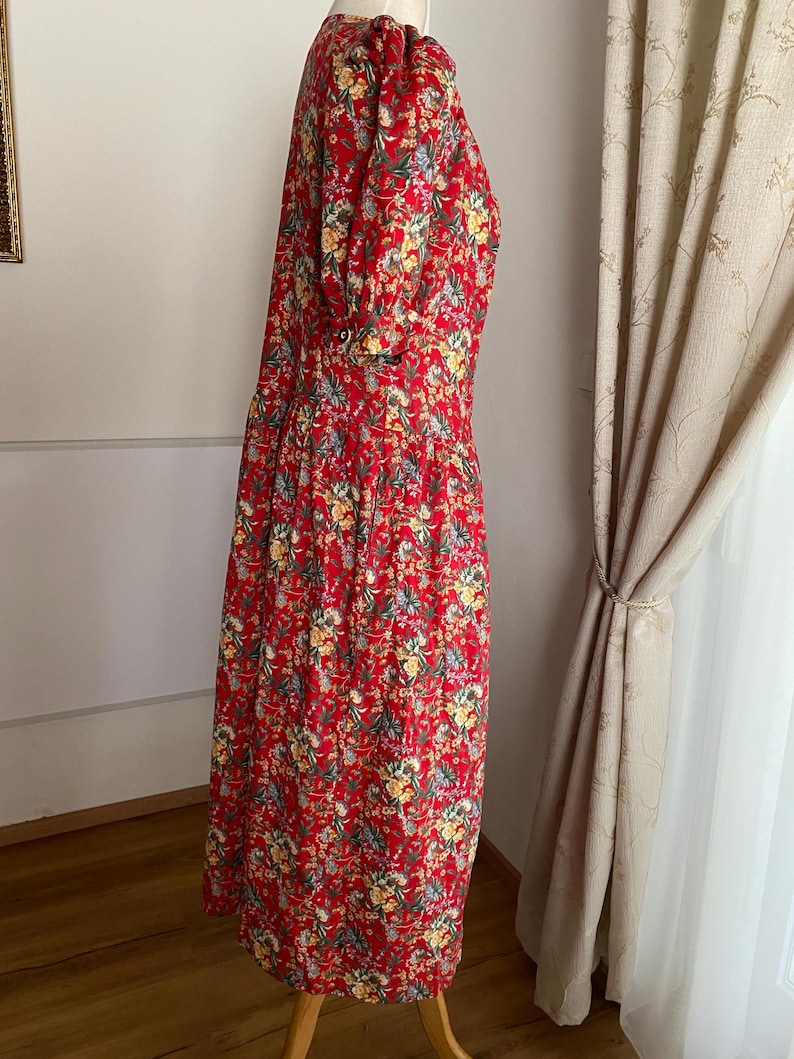 Vintage Blumenkleid: 80er Jahre Landhaus Folklore Salzburger Dirndl Bild 2