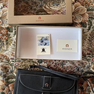 Bolso de mano de diseño Aigner Munich raro / cuero de alce / bolso de mano de lujo / monedero de diseñador / cartera de mano estilo bandolera / bolso de hombro pequeño