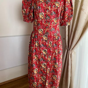 Vintage Blumenkleid: 80er Jahre Landhaus Folklore Salzburger Dirndl Bild 1