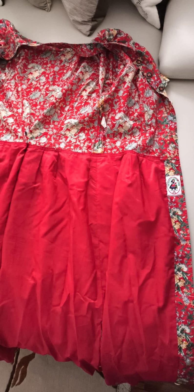 Vintage Blumenkleid: 80er Jahre Landhaus Folklore Salzburger Dirndl Bild 6