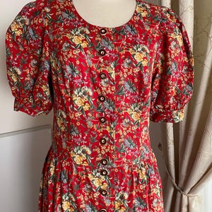 Vintage Blumenkleid: 80er Jahre Landhaus Folklore Salzburger Dirndl Bild 4