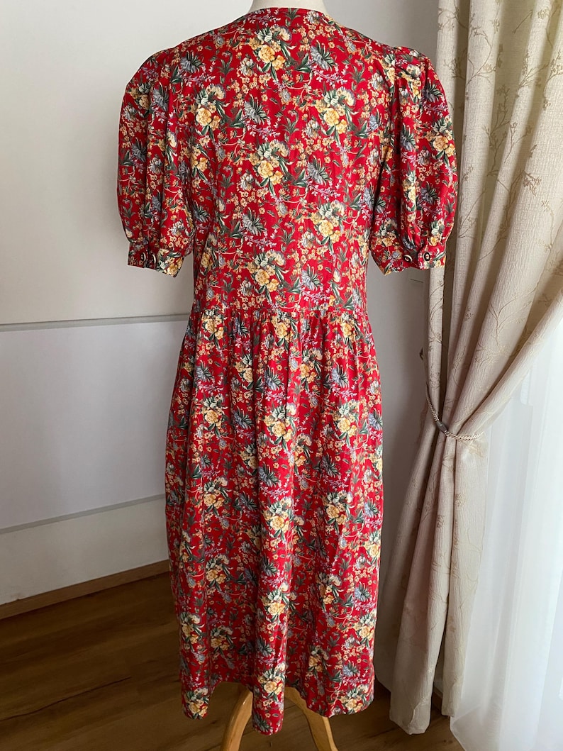 Vintage Blumenkleid: 80er Jahre Landhaus Folklore Salzburger Dirndl Bild 3