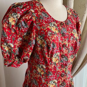 Vintage Blumenkleid: 80er Jahre Landhaus Folklore Salzburger Dirndl Bild 5