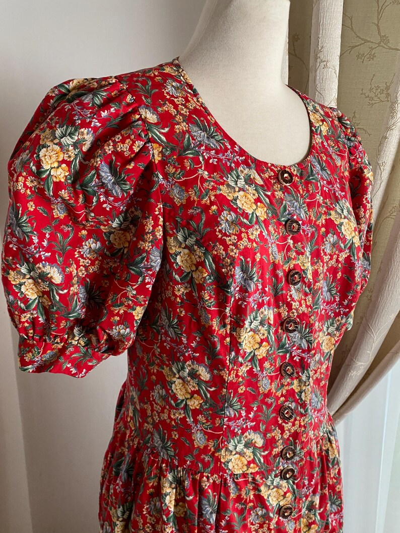 Vintage Blumenkleid: 80er Jahre Landhaus Folklore Salzburger Dirndl Bild 5
