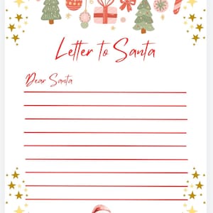 Carta a Papá Noel en formato digital para imprimir en papel tamaño A4