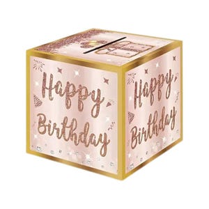 Happy Birthday  Money Gift Box - comes with plastic wallets to insert cash - made with THICKER CARDBOARD than our other Gift Box. Any age