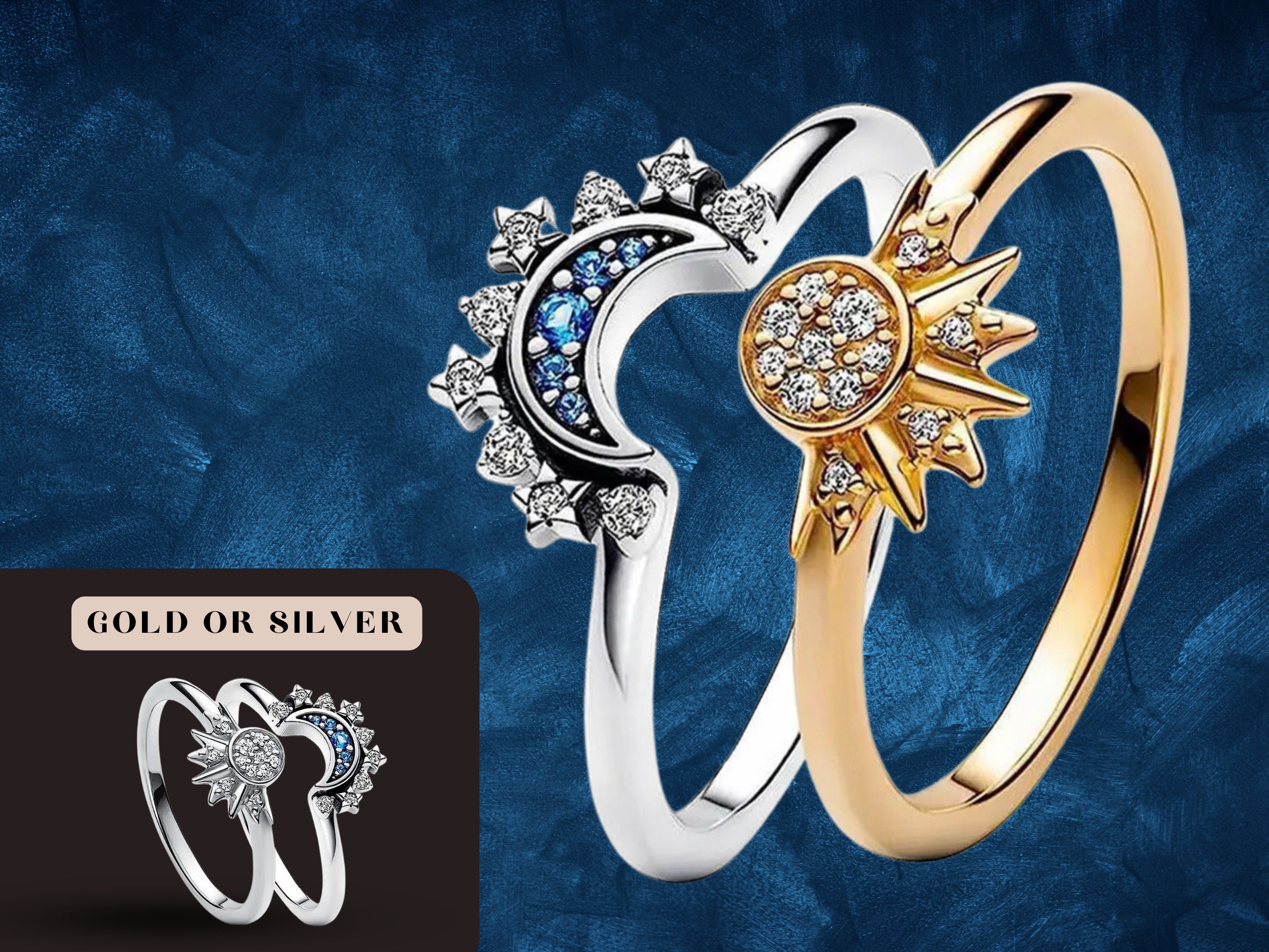Star and Moon Ring Pandora Etsy Hong Kong