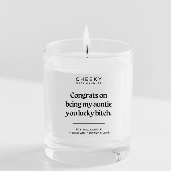 Auntie Gift Funny Candle Gift for Aunt's Birthday Gift from Nephew or Niece - Congrats on Being My Aunty You Lucky Bitch