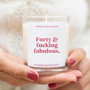 40th Birthday Gifts |  Forty and Fabulous Candle Gift | Gift Ideas for Friends Turning 40