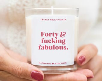 40th Birthday Gifts |  Forty and Fabulous Candle Gift | Gift Ideas for Friends Turning 40