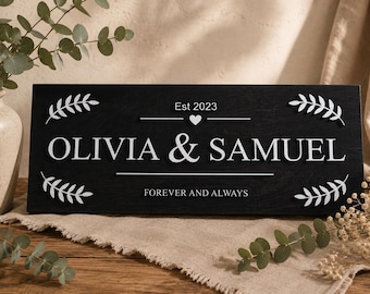 Personalized Family Name Sign, Custom Wood Sign, Established Sign, Housewarming Gift, Wedding Gift, Farmhouse Wall Decor