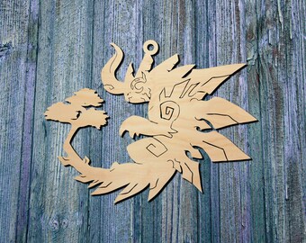 Azhdaha Ornament | Wood decor | Genshin Impact Inspired | Fan Made