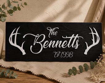 Personalized Family Name Sign, Custom Wood Sign, Established Sign, Housewarming Gift, Wedding Gift, Farmhouse Wall Decor