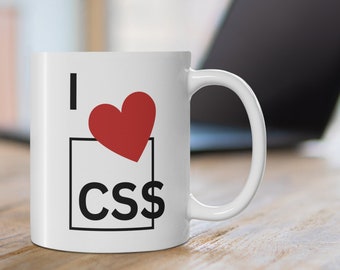 Taza "I Heart CSS" - Regalo para programadores, Humor para desarrolladores web