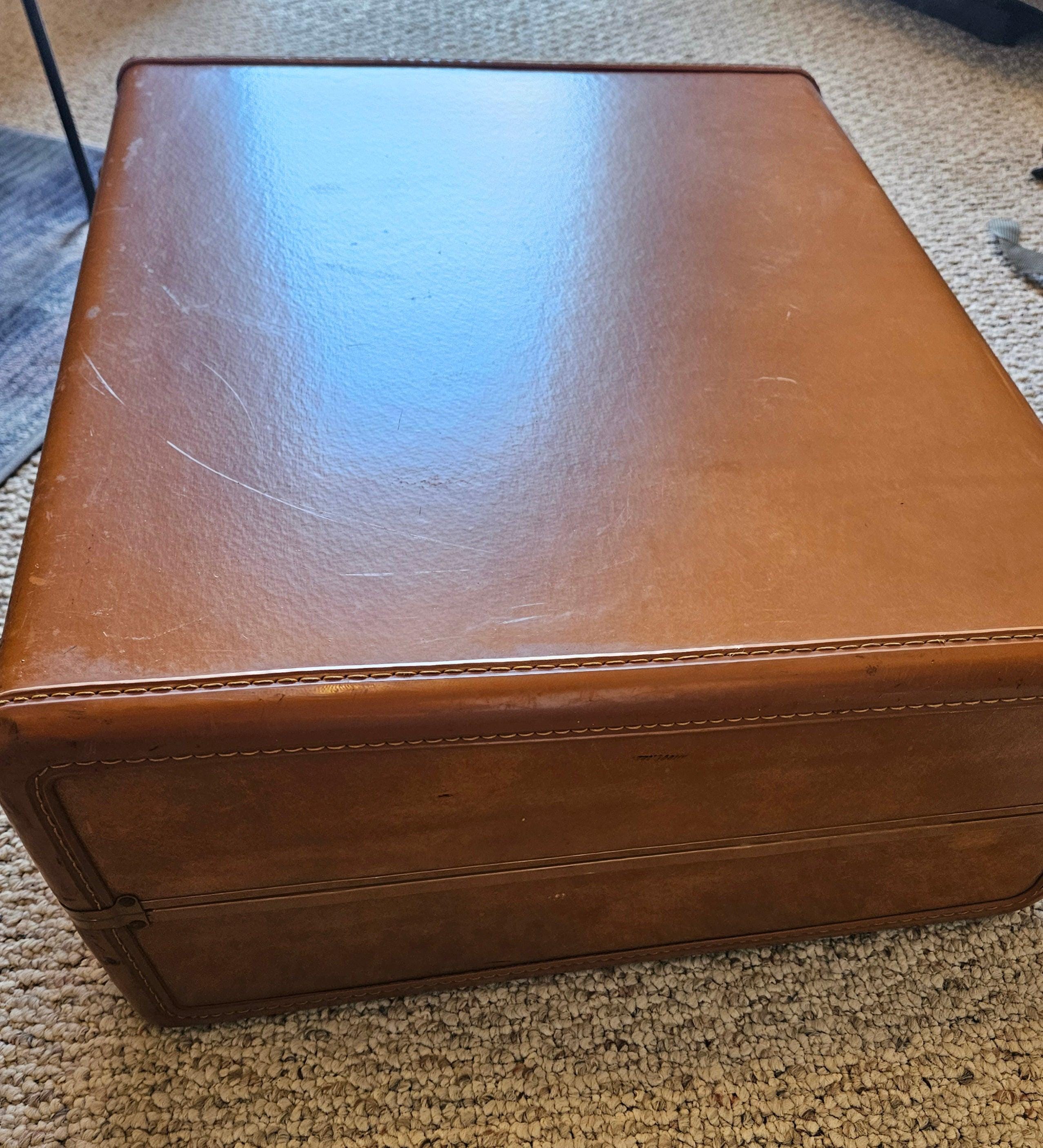 Valise Vintage Rigide Samsonite Shwayder Bros En Cuir Marron - Années 50, Avec Clé, Belle Occasion