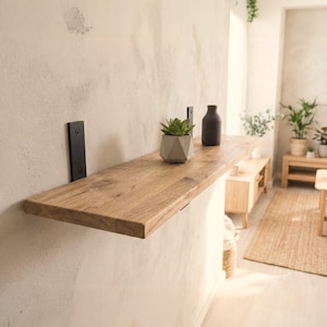 LOFT EICHENREGAL, einzelnes Wandregal, Loft, Boho, Vintage, Industriestil, Regal, Hängeregal, für die Küche, fürs Wohnzimmer, für Bücher