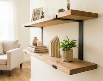 LOFT RACK Para Libros, estante doble, pino, 27mm, loft, vintage, industrial, estante, estante colgante, para la cocina, para el salón