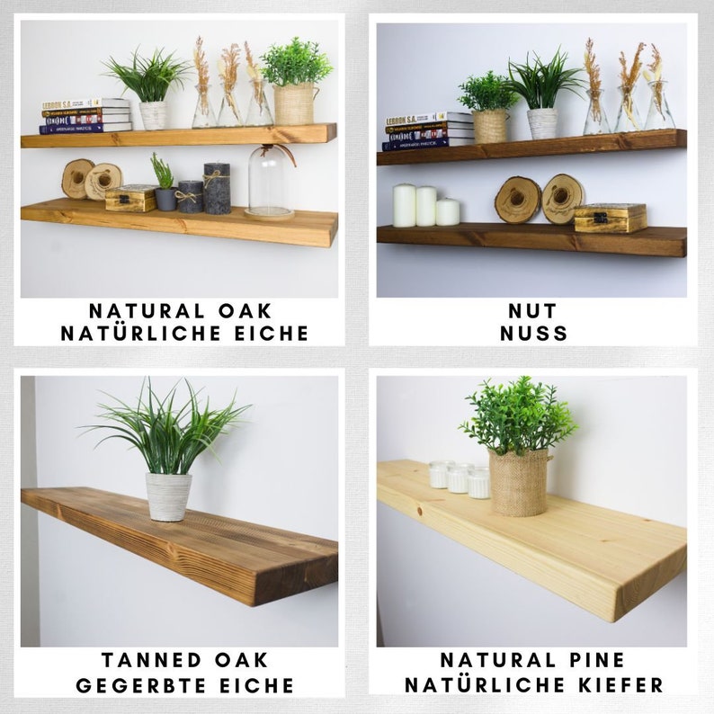 LOFT WALL SHELF, Triple shelf, pine, bookshelf, loft, vintage, industrial, bookcase, hanging shelf, for the kitchen, for the living room zdjęcie 2