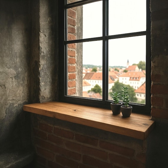 Parapet z litego drewna sosnowego Ręcznie robiony, Deska | Rustykalny styl loft | Naturalne drewno na wymiar |Półka Wykończenie olej/lakier