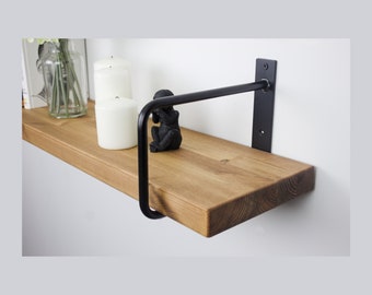 LOFT WALL SHELF, single shelf, pine, 37mm, boho, vintage, industrial, shelf, hanging shelf, for the kitchen, for the living room, for books