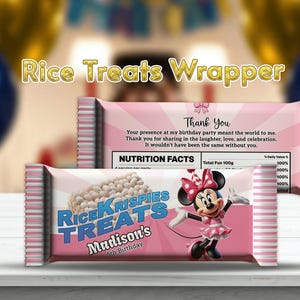 Minnie Mouse Birthday Rice Krispy Treats Template for Minnie & Mickey Mouse Birthday Favors 0006
