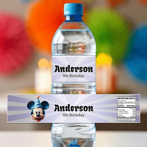 Mickey Mouse Birthday Water Bottle Template for Birthday Favors 0007
