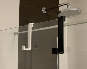 Gancho largo para mampara de ducha, mampara de ducha, mamparas y paneles de cristal, ganchos de ducha, accesorios de baño sostenibles