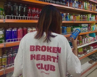 Broken Hearts Club T-Shirt, Heartbreak Tee, Sad Graphic Top, Emotional Shirt, Relationship Breakup Gift, Anti Valentine's day Gift