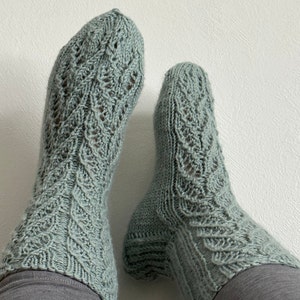 Hand knitted Nordic socks - wool socks - boot socks - lace socks - cozy socks - Nordic socks - Scandinavian socks - Socks from Finland