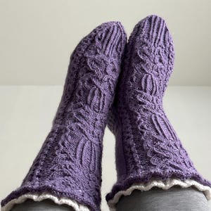 Hand knitted Nordic socks - wool socks - boot socks - lace socks - cozy socks - Nordic socks - Scandinavian socks - Socks from Finland