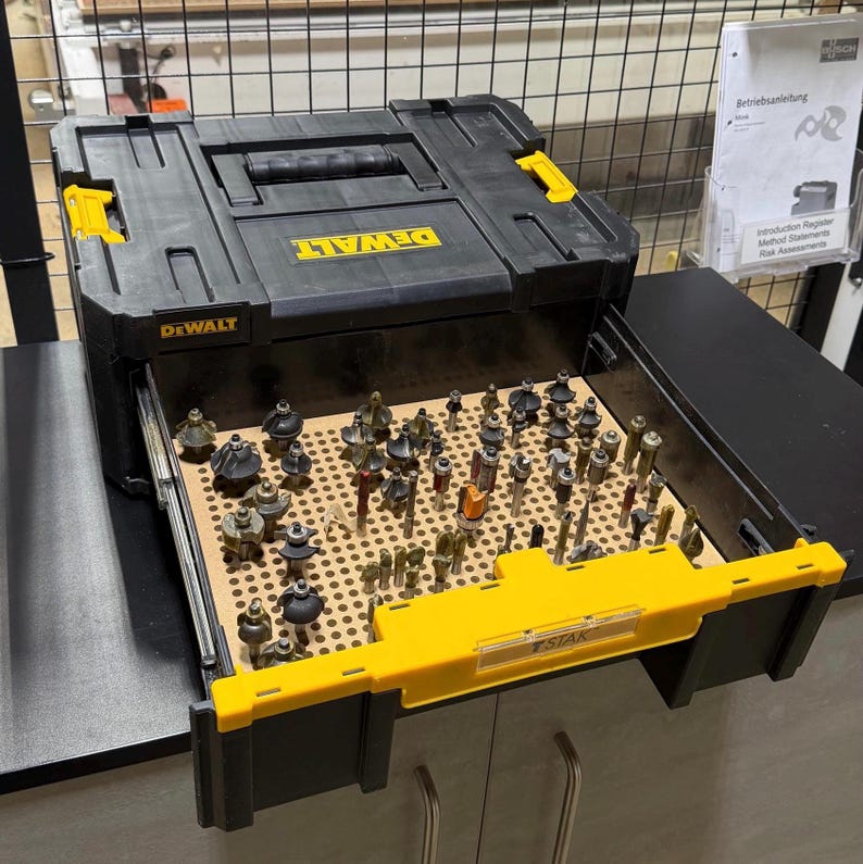 Router Bit Holder for Dewalt Tstak | Tstak Drawer Insert Organizer ...