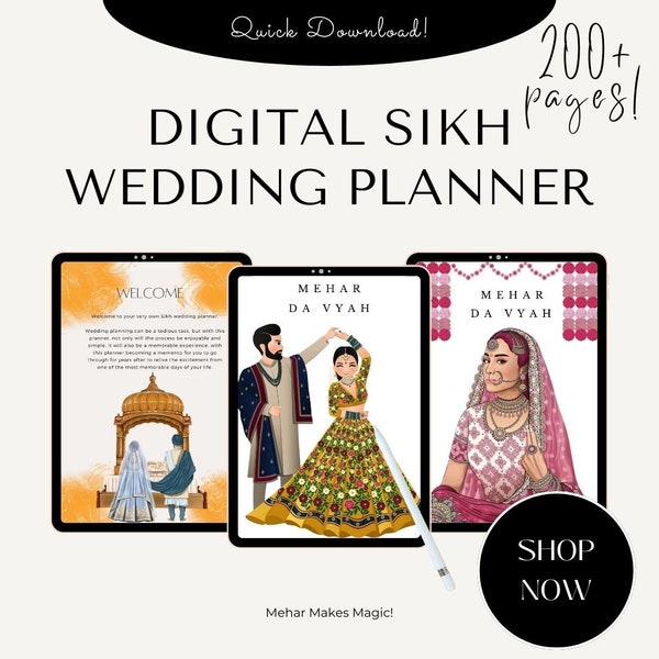 Digital Sikh Wedding Planner 2024/25 | Sikh Planner | Wedding Planning | Indian Wedding | Digital Planner | Sikh Invites