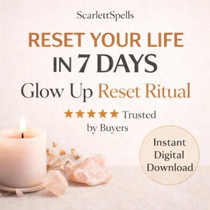 Glow-up resetritueel | Zelfvertrouwen en zelfconcept herprogrammering | Emotionele reset en persoonlijke kracht |