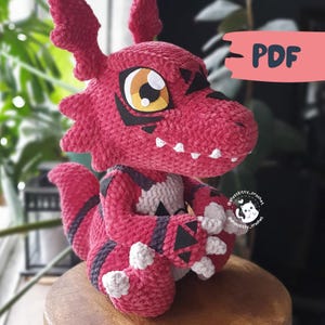 Curious Dino Monster - Crochet Pattern DIGITAL PDF - Amigurumi Tutorial