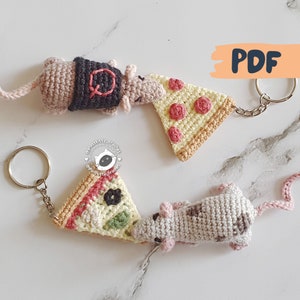 Pizza Rat - Crochet Pattern DIGITAL PDF - Amigurumi Tutorial for a cute Keychain or Magnet