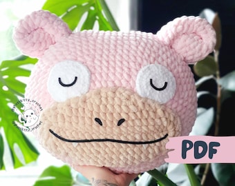 Slow Monster Pillow - Crochet Pattern DIGITAL PDF - Amigurumi Tutorial