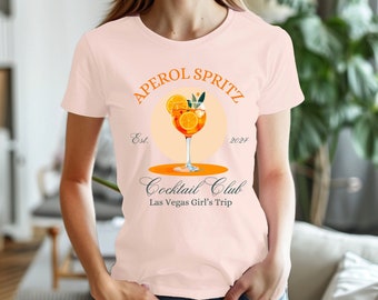 Cocktail Club T-Shirts Aperol Spritz T-Shirt Benutzerdefinierte Bachelorette Shirts Aperol Mädchen Reise T-Shirts Getränke-Liebhaber Spaß personalisierte Party Reise T-Shirt