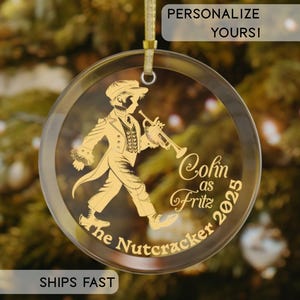 Casse-noisette personnalisé Fritz Noël danseur garçons personnalisé décoration de Noël en verre casse-noisette cadeau nom personnalisé fête garçon ballerine