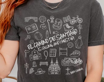 Camino de Santiago Shirt Custom Pilgrimage Tee or Sweatshirt, Spain Trip Keepsake, Personalized Buen Camino Gift Hiker Way of St James