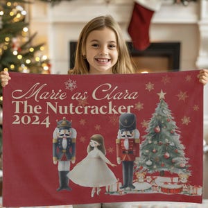 Personalized Blanket Clara Nutcracker Ballet Christmas Nutcracker Ballerina Name Blanket Christmas Gift for Ballerina Custom Keepsake Gift