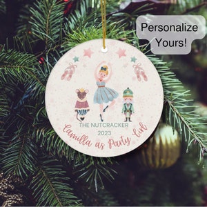 Custom Nutcracker Ballet Ornament - Personalized Nutcracker Ornament - Christmas ballet Nutcracker, Name and Role Ballet Keepsake Ballerina