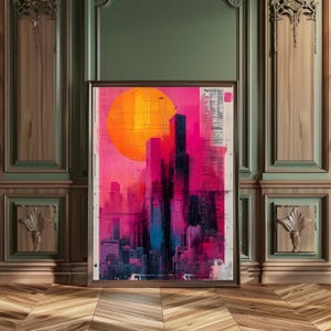 NYC Wall Art, Cityscape Art Print, City Poster, New York City Decor, Urban Landscape Wall Art Decor, Prinable Wall Art, AI