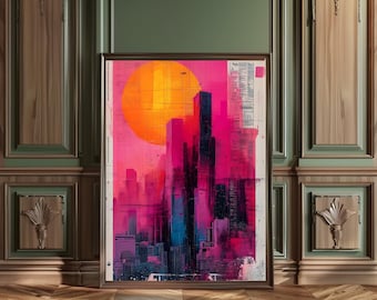 NYC Wall Art, Cityscape Art Print, City Poster, New York City Decor, Urban Landscape Wall Art Decor, Prinable Wall Art, AI