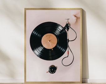 Vinyl Record Print, Record Player Art, Vintage Music Wall Art, Vinyl Record Prints, Retro Wall Decor, Music Poster Print, DIGITAL DOWNLOAD