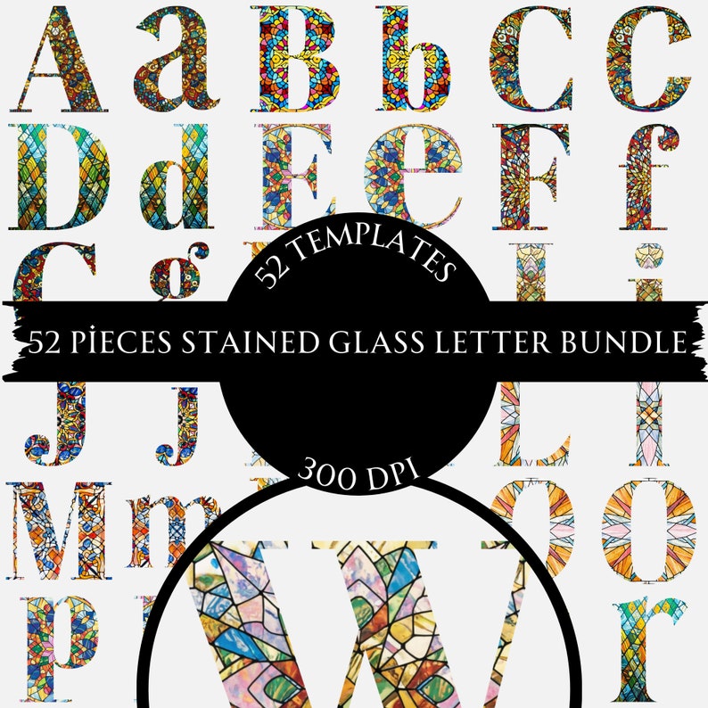 Stain Glass Alphabet Clipart Stain Glass Lettering, Simple Letters ...