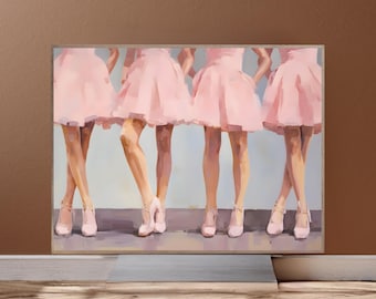 Vintage Ballerina Dress Wall Art, Preppy Room Decor,Girly Ballet Poster,Aesthetic Ballet Art,Ballerina Print,Dancer Print,Pink Room Decor,AI