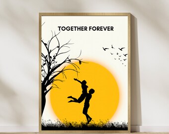 Design Poster, Together Forever Poster,Couple Print,Couples Gift,Gift for Her, First Anniversary Gift,Love Poster,Digital Download
