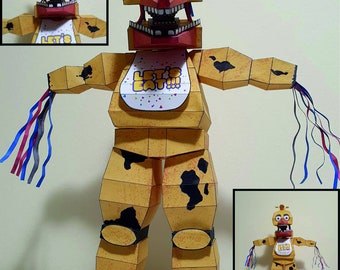 Withered Chika (Five Nights at Freddy's)  Papercraft DIY Digital Files for Papercraft. Printable PDF Template. 3d model DIY decor