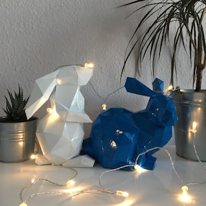 Coniglio: decorazione origami - File digitali per la carta. Modello PDF stampabile. Modello origami 3D fai da te