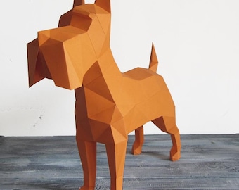Perro Papercraft Plantilla de Papercraft para perros, Descarga instantánea, 2018 año del ...